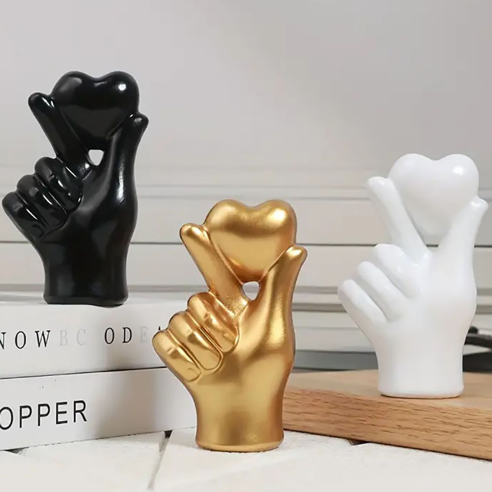 Home Decor Y2K - Hart Handgebaar Standbeelden Sculpturen Luxe Hars
