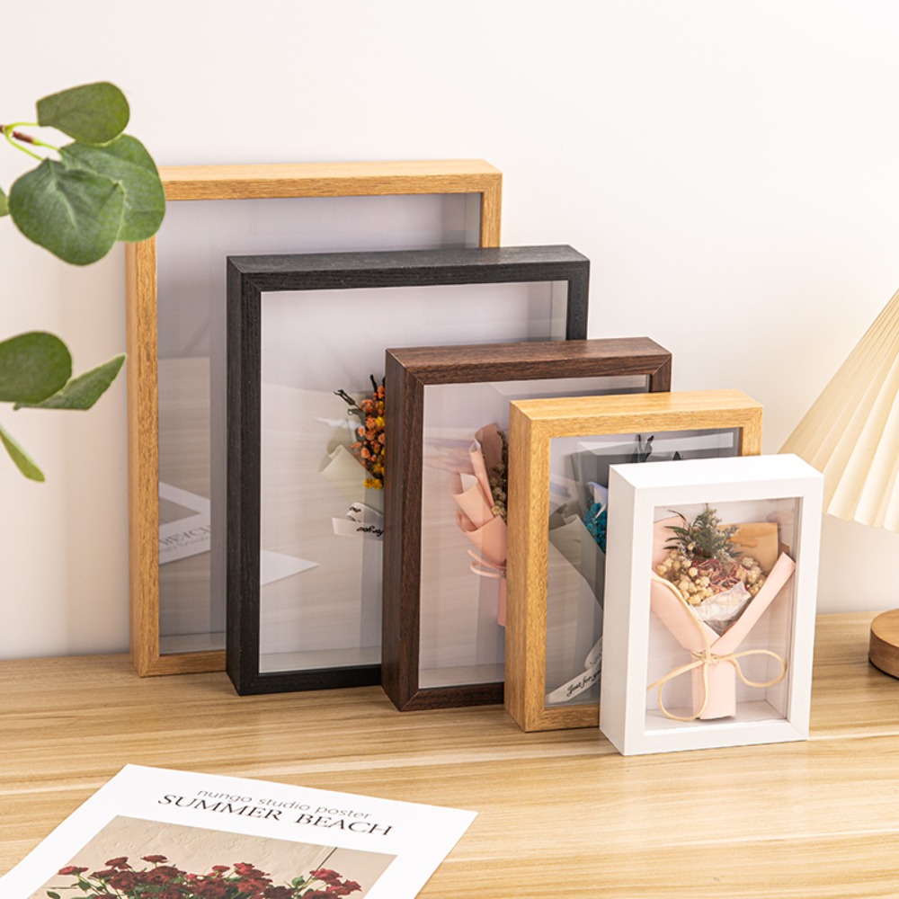 Bamboo Photo Frame - Duurzaam multi-formaat schaduwdooslijst rechthoekig acryl houten