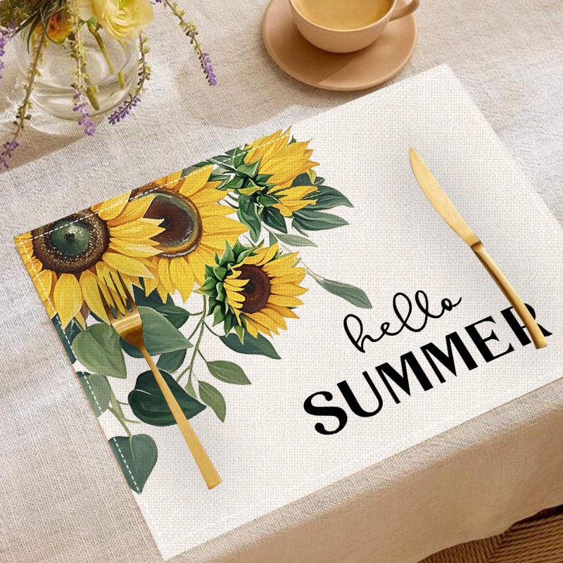 5 STKS Lente Zomer Bloemen Zon - Linen Table Runner recensie en prijs