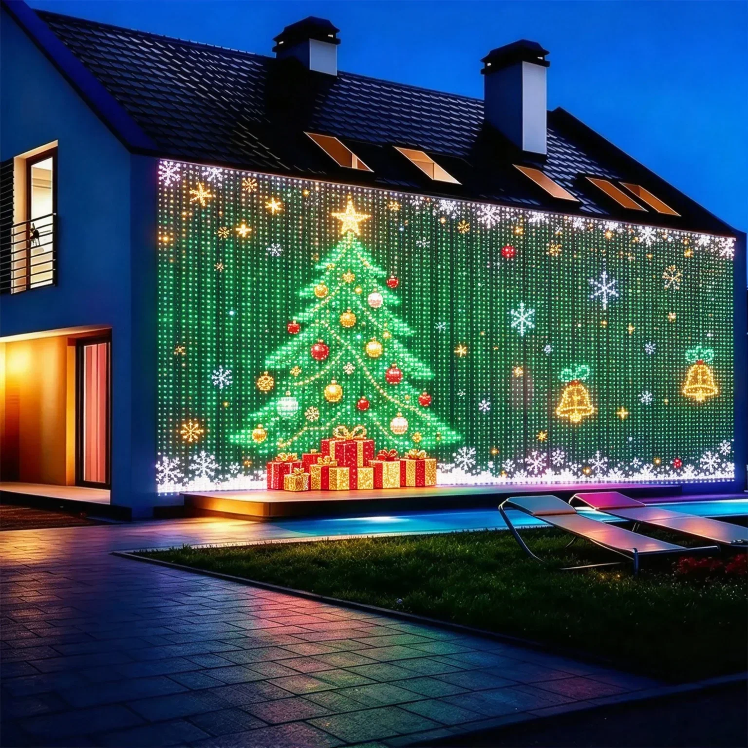 LED-gordijnverlichting, kerstv - Home Decor Free App recensie en prijs