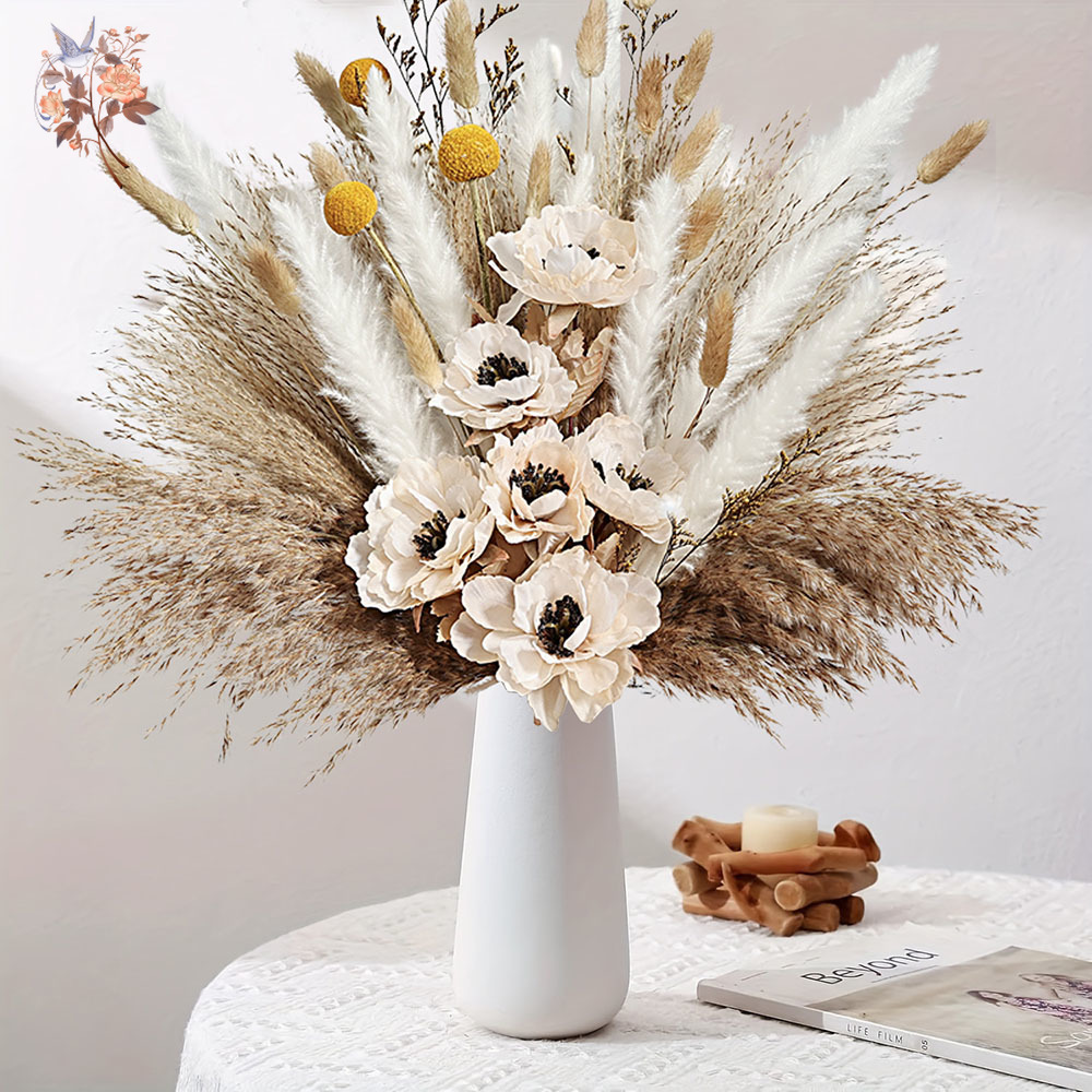 55 stuks kunstbloemboeket plui - Pampas Grass Decor recensie en prijs