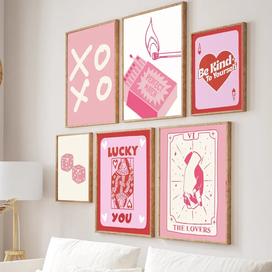 Roze Lucky Poker Queen Hart Do - Home Decor Y2K recensie en prijs