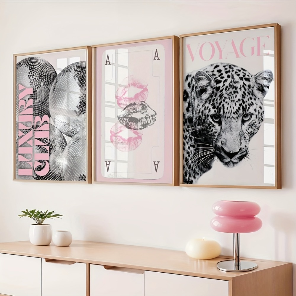3 stuks frameloze luipaardprin - Home Decor Y2K recensie en prijs